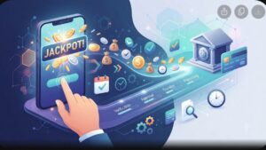 Современная иллюстрация процесса перевода выигрышей по мобильным прогрессивным джекпотам в казино Rich 88